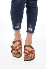 dual strap sandals for women  cushioned slides